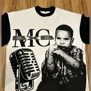 BXB Oversized Y2K Rap Tee (L) Vintage Mic Graphic Rare Drop